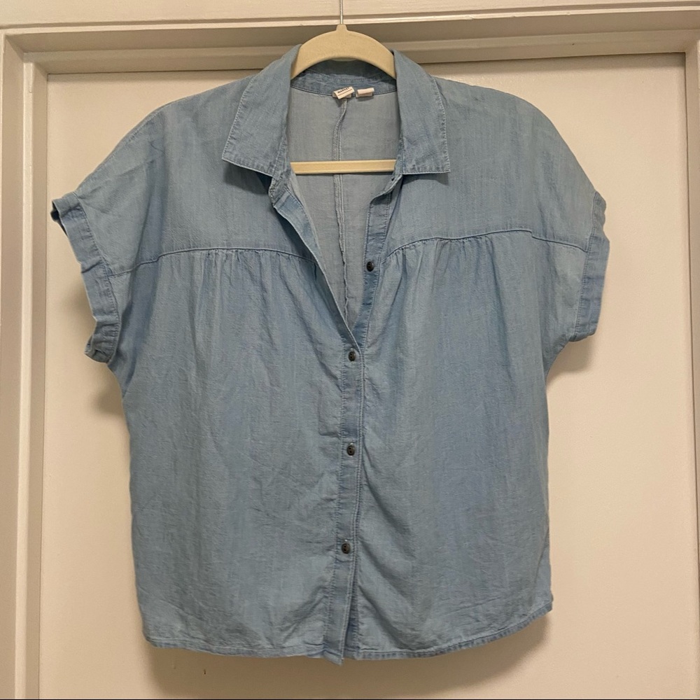 Melrose and Market lightweight denim collared shirt